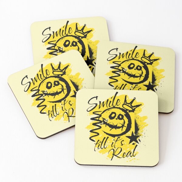 Item preview, Ironic Happy Face Smile Dark EMO Grunge Anxiety designed and sold by TackyTime.