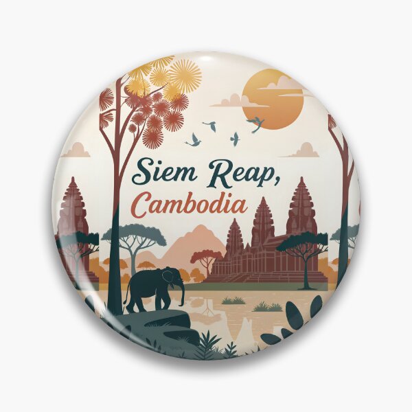 Item preview, Siem Reap Sunset Travel Poster – Cambodia Temple Art Print designed and sold by Witsprings.