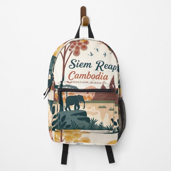 Item preview, Siem Reap Sunset Travel Poster – Cambodia Temple Art Print designed and sold by Witsprings.