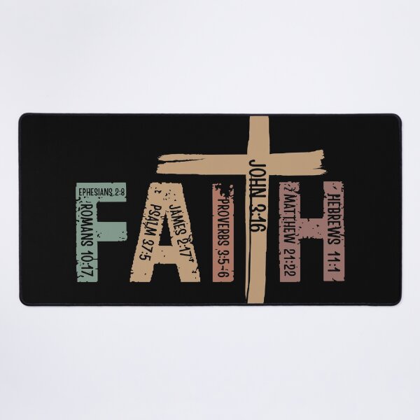 Item preview, Christian Faith Bible Verse Typography – Cross Scripture Religious Design designed and sold by Ellisen Prints.