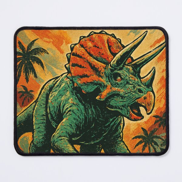 Item preview, The Horned Guardian of the Burning Jungle: Triceratops designed and sold by JonelleTshirts.