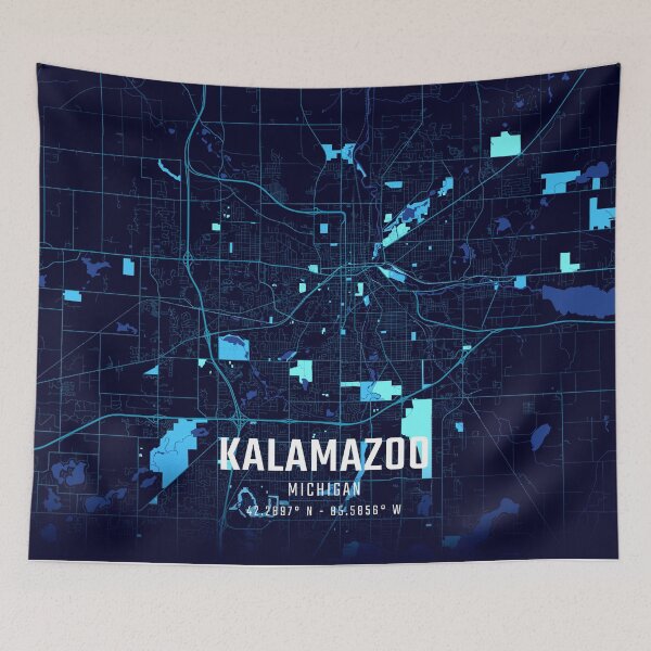 Item preview, Kalamazoo Midnight City Map designed and sold by HomeLivingCo.