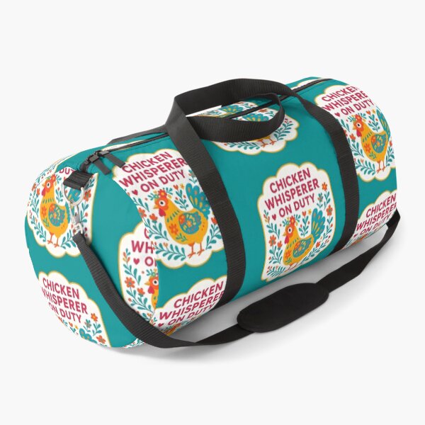 Item preview, Chicken Whisperer on Duty Hen – Bright Orange and Teal Scandinavian Folk Art by heidiannemorris © designed and sold by FOLK ART FUSION by heidiannemorris.
