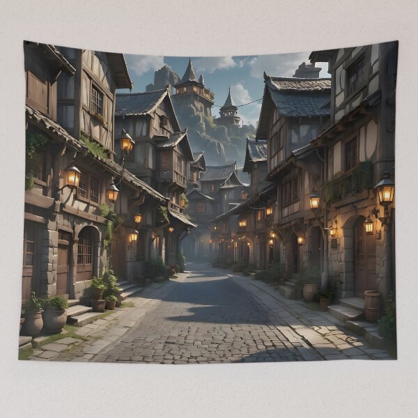 Item preview, Lantern Glow on the Old Street designed and sold by PawPrintedArt.