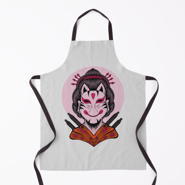 Item preview, Geisha with demon mask from Eastern mythology designed and sold by Joncasmiart.
