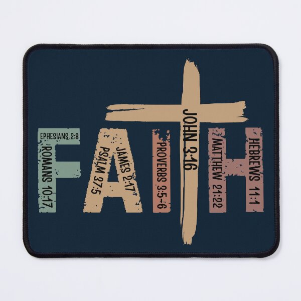 Item preview, Christian Faith Bible Verse Typography – Cross Scripture Religious Design designed and sold by Ellisen Prints.