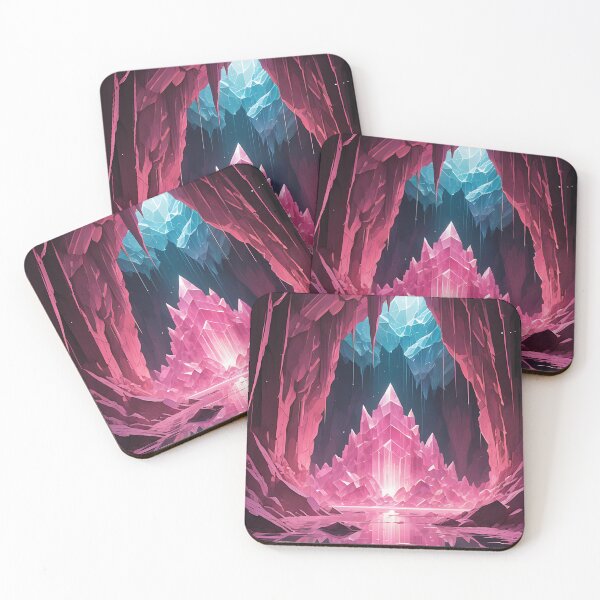 Item preview, Glowing Crystals in a Pink Cavern designed and sold by HorizonHues.
