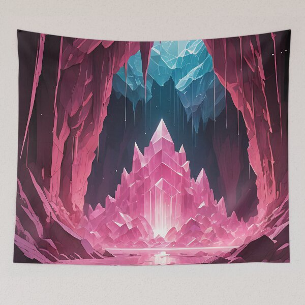 Item preview, Glowing Crystals in a Pink Cavern designed and sold by HorizonHues.