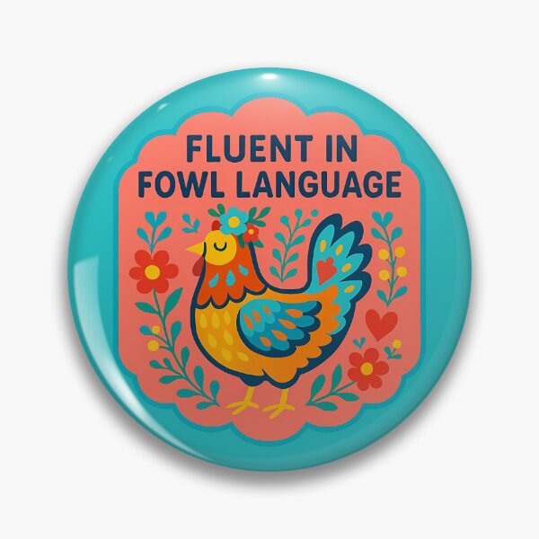 Item preview, Fluent in Fowl Language Hen – Playful Scandinavian Folk Art by heidiannemorris © designed and sold by FOLK ART FUSION by heidiannemorris.