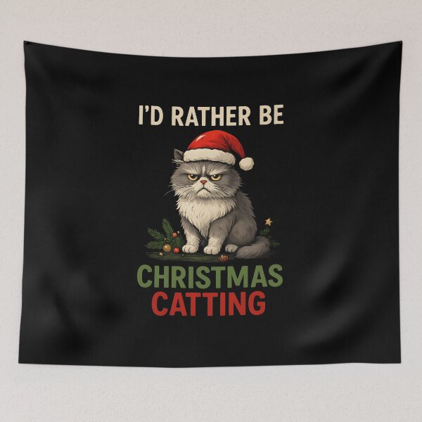 Item preview, Funny Holiday Cat Christmas Design – I’d Rather Be Christmas Catting designed and sold by TrendPrinter.