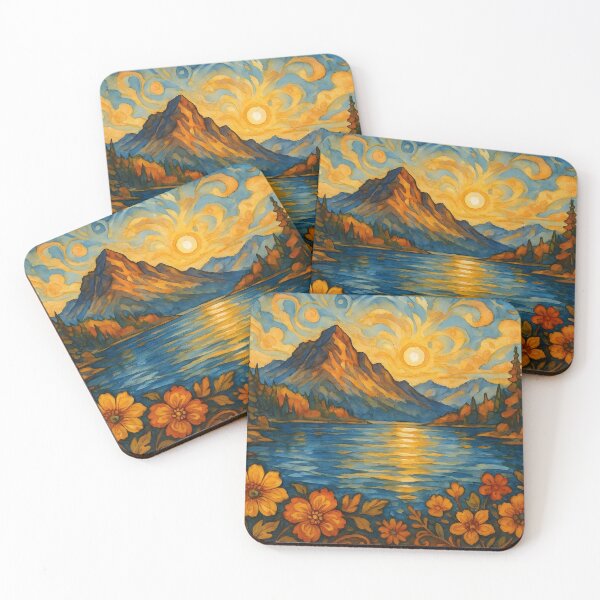 Item preview, Whimsical Sunny Mountain Lake designed and sold by BreezyDawnDesigns.