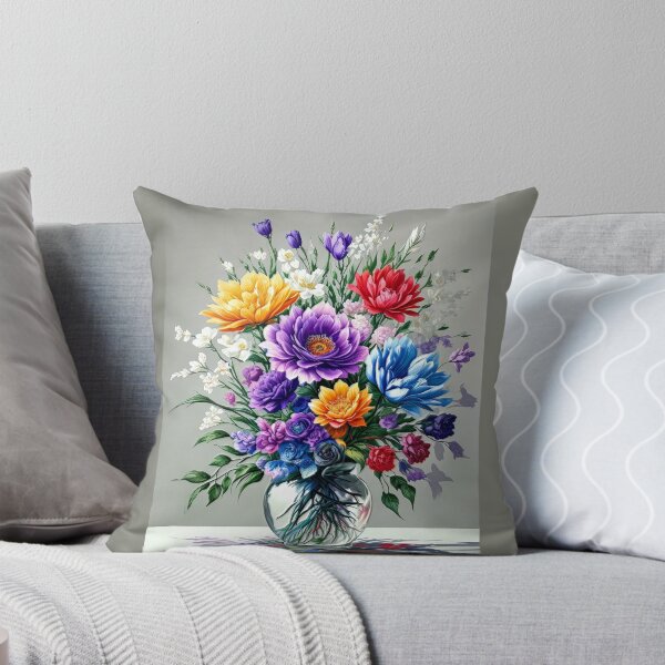 Item preview, Traditional Floral Bouquet: Vibrant Rainbow Flower Arrangement Painting designed and sold by Snap2Art.