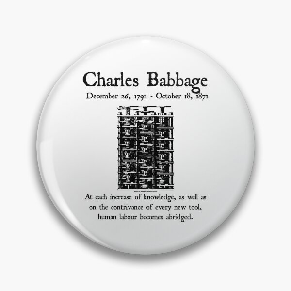 Item preview, Nerdy Vintage Charles Babbage Math Science Teacher Black Text designed and sold by MathWare MathClips.