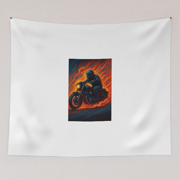 Item preview, Fiery Motorcycle Rider – Powerful Biker Art Full of Speed and Flames designed and sold by Midiss.
