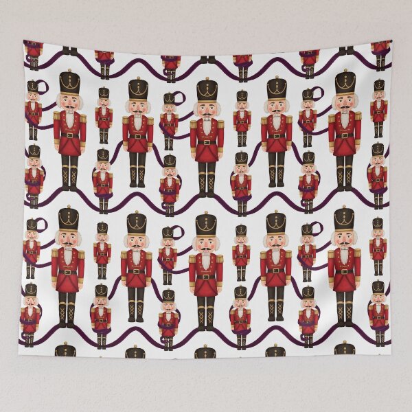 Item preview, Painterly Nutcracker Soldiers – Red Holiday Pattern designed and sold by MvuuStudio.