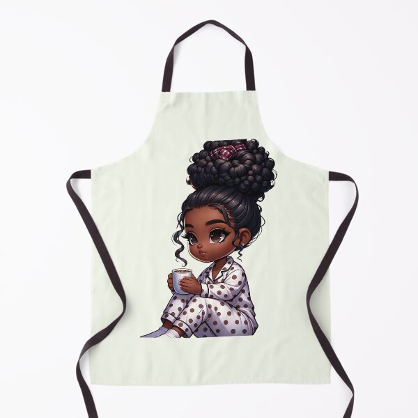 Item preview, Relaxed Black Girl in Sleepwear with Hot Drink designed and sold by Lulunza.