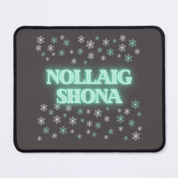 Item preview, Nollaig Shona mint green glow graphic designed and sold by MoGhoine.