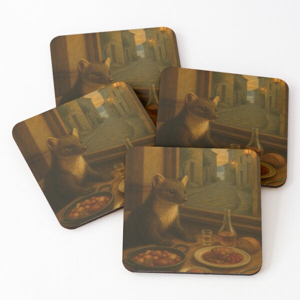Item preview, Evening Stillness with the Pine Marten designed and sold by Zouky.art.