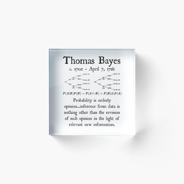 Item preview, Nerdy Vintage Thomas Bayes Probability is Oderly Opinion Math Science Teacher Black Text designed and sold by MathWare MathClips.