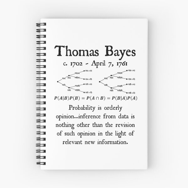 Item preview, Nerdy Vintage Thomas Bayes Probability is Oderly Opinion Math Science Teacher Black Text designed and sold by MathWare MathClips.