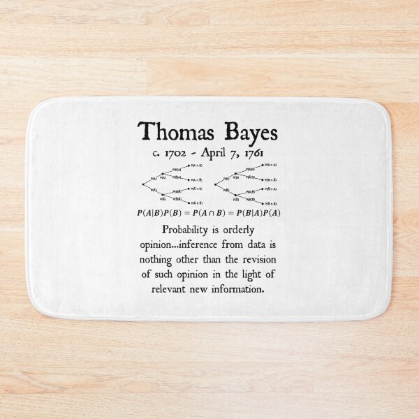 Item preview, Nerdy Vintage Thomas Bayes Probability is Oderly Opinion Math Science Teacher Black Text designed and sold by MathWare MathClips.