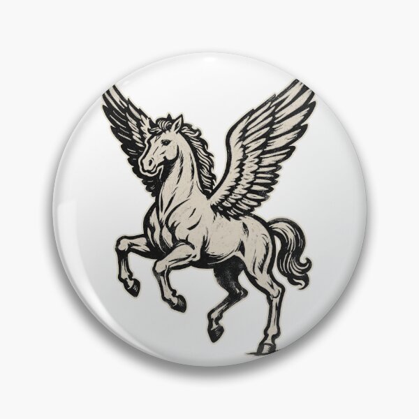 Item preview,  Black and White Hand-Drawn Pegasus designed and sold by SugarCore.