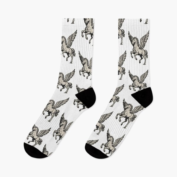 Item preview,  Black and White Hand-Drawn Pegasus designed and sold by SugarCore.