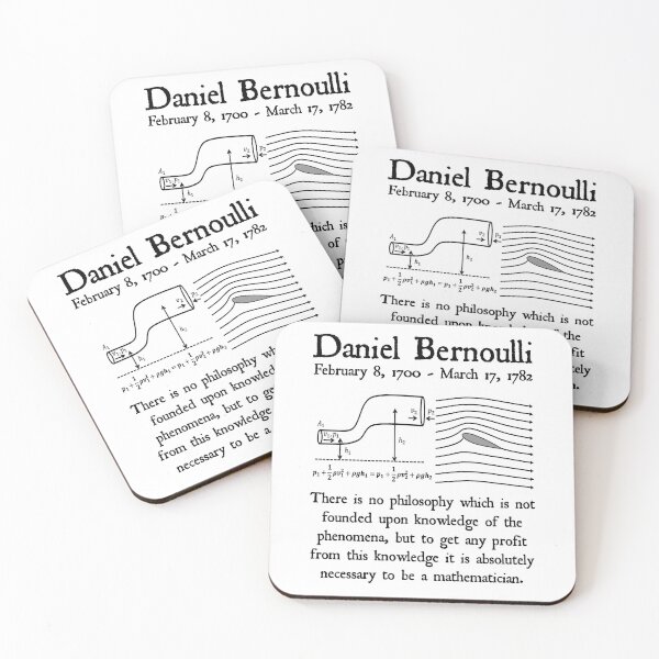 Item preview, Nerdy Vintage Daniel Bernoulli There is No Philosophy Which is Not Founded Upon Knowledge of the Phenomena Math Science Teacher Black Text designed and sold by MathWare MathClips.