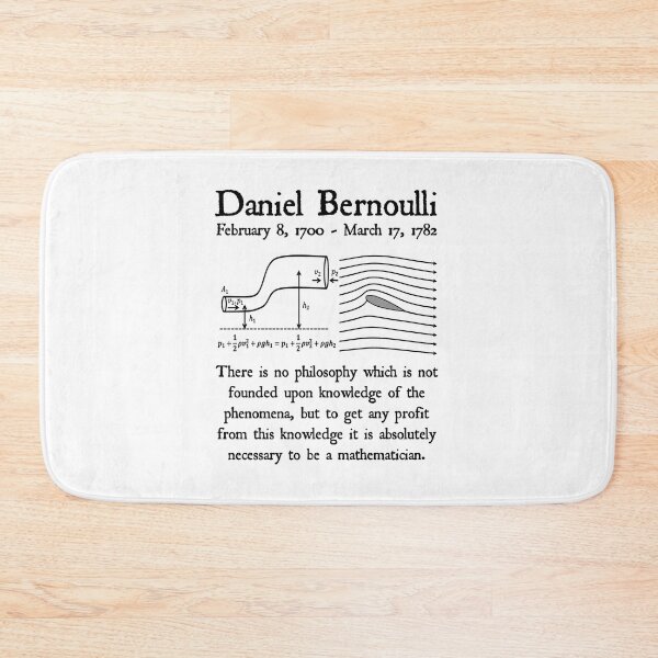 Item preview, Nerdy Vintage Daniel Bernoulli There is No Philosophy Which is Not Founded Upon Knowledge of the Phenomena Math Science Teacher Black Text designed and sold by MathWare MathClips.