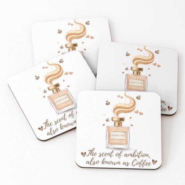 Item preview, The Scent of Ambition, Also Known as Coffee – Funny Coffee Lover Quote | Elegant Perfume Bottle Design for Caffeine Addicts, Office Humor & Work Life Meme designed and sold by VibranPalette.