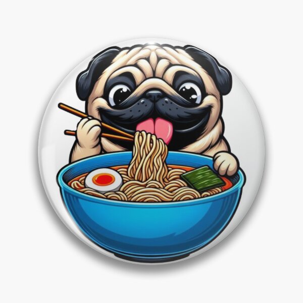Item preview, Pug Eating Ramen designed and sold by SellingWSarah17.