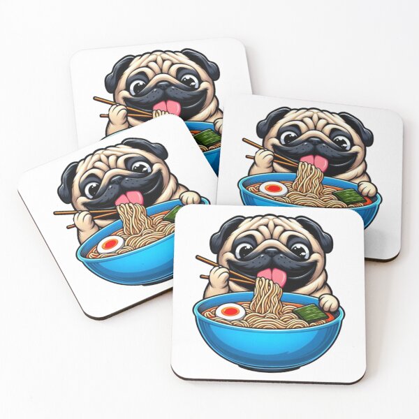 Item preview, Pug Eating Ramen designed and sold by SellingWSarah17.