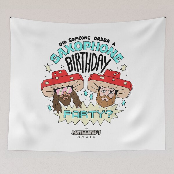 Item preview, Minecraft Mushroom Party – Funny Saxophone Birthday Art designed and sold by Rachel Francis6.