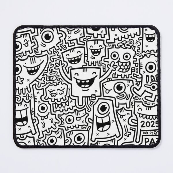 Item preview, Patrón de Monstruos Felices Doodle: Año 2025 designed and sold by bsbd-action.