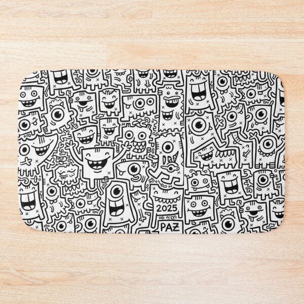 Item preview, Patrón de Monstruos Felices Doodle: Año 2025 designed and sold by bsbd-action.