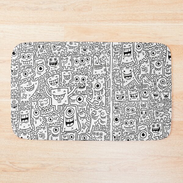 Item preview, Doodle de Monstruos Gráfico: Patrón Lleno de Felicidad designed and sold by bsbd-action.