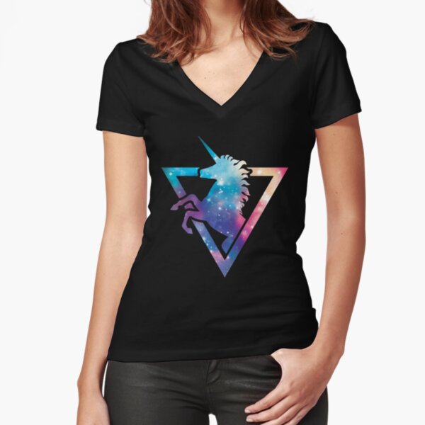 Galaxy Unicorn Fitted V-Neck T-Shirt