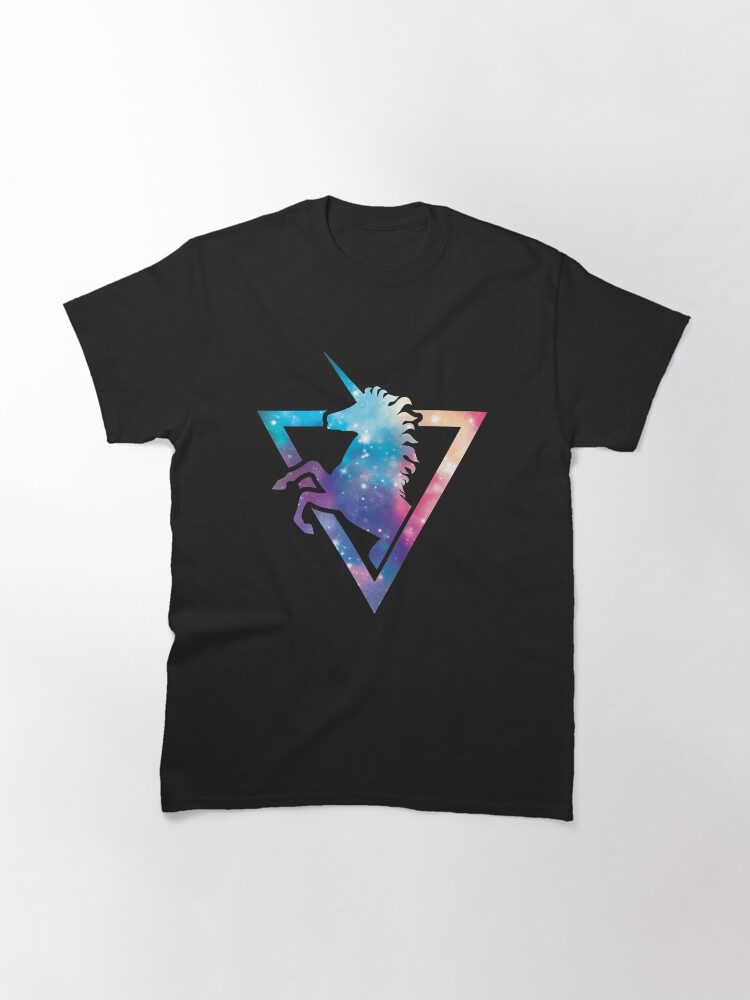 Thumbnail 3 of 7, Classic T-Shirt, Galaxy Unicorn designed and sold by retkikosmos.