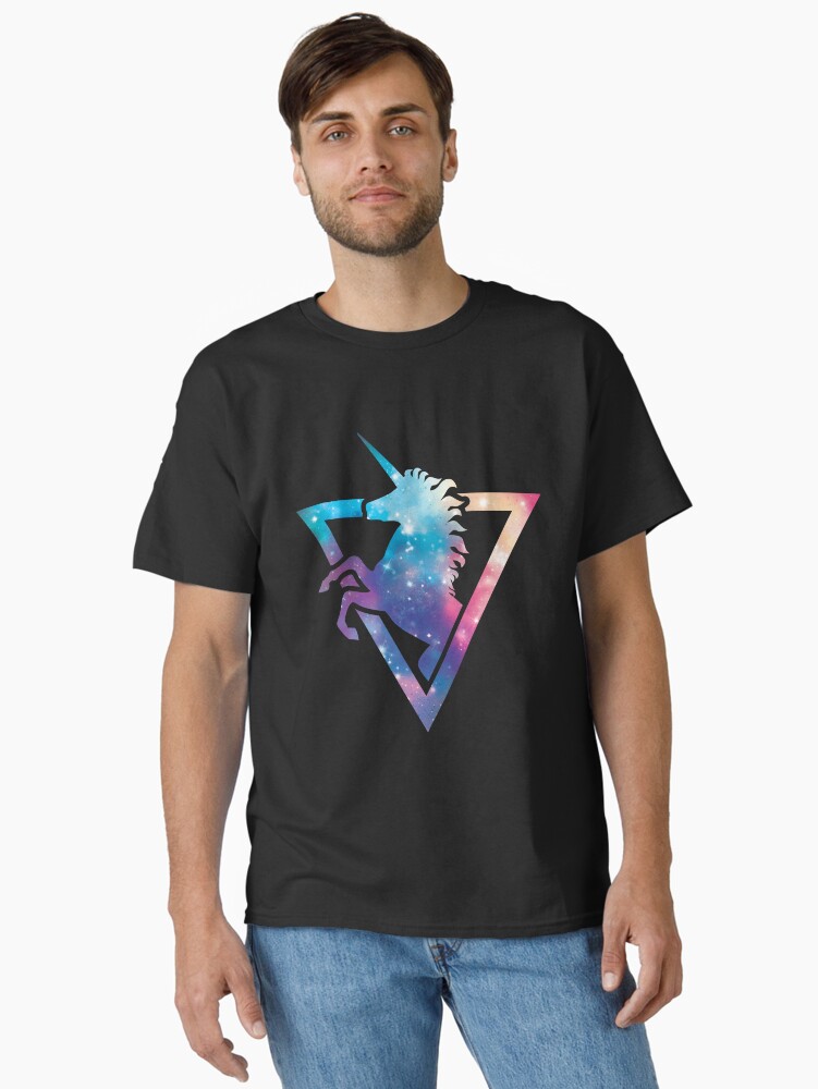 Thumbnail 1 of 7, Classic T-Shirt, Galaxy Unicorn designed and sold by retkikosmos.