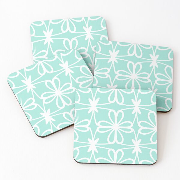 Item preview, Aqua Floral Tile  designed and sold by CraftedHome.