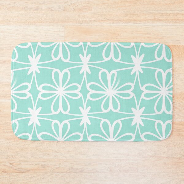 Item preview, Aqua Floral Tile  designed and sold by CraftedHome.