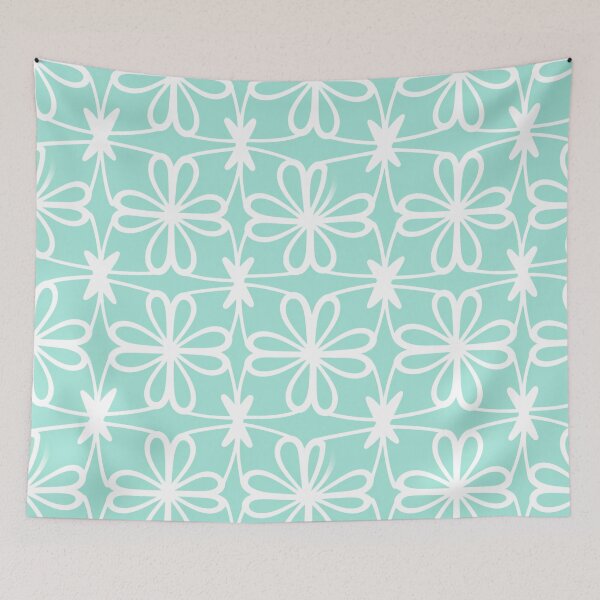 Item preview, Aqua Floral Tile  designed and sold by CraftedHome.