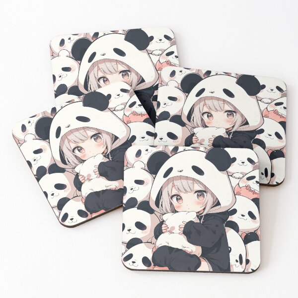 Item preview, Panda Hug Dreams – Cute Kawaii Girl with Panda Hoodie designed and sold by ShopSpire.
