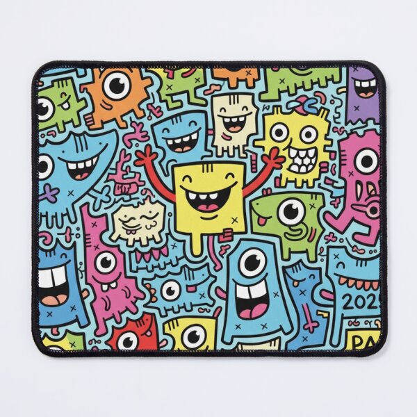 Item preview, Monstruos Felices Doodle: Patrón Multicolor Pop designed and sold by bsbd-action.