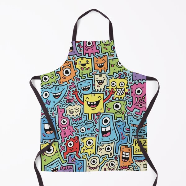 Item preview, Monstruos Felices Doodle: Patrón Multicolor Pop designed and sold by bsbd-action.