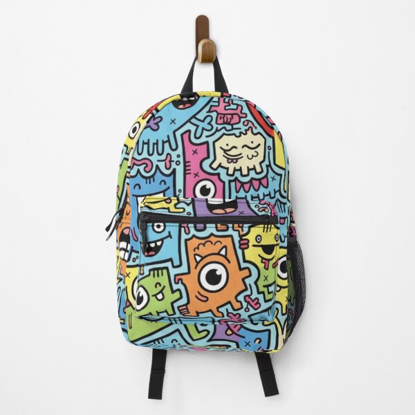 Item preview, Monstruos Felices Doodle: Patrón Multicolor Pop designed and sold by bsbd-action.