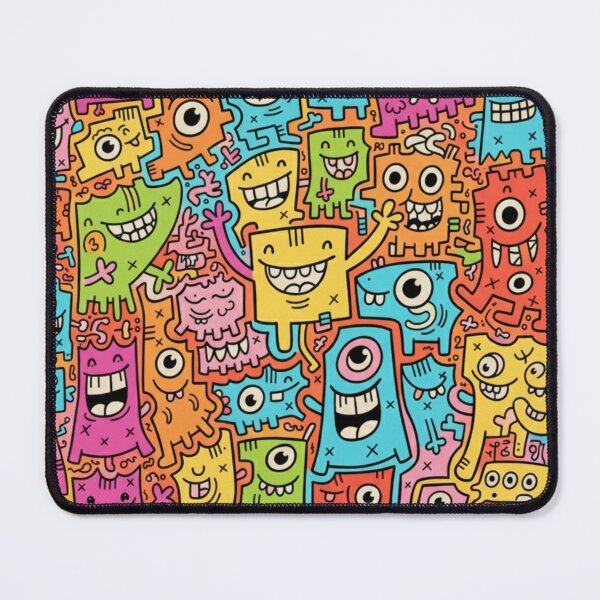 Item preview, Doodle Monstruos Kawaii: Patrón Arcoíris Vibrante designed and sold by bsbd-action.