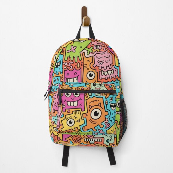 Item preview, Doodle Monstruos Kawaii: Patrón Arcoíris Vibrante designed and sold by bsbd-action.