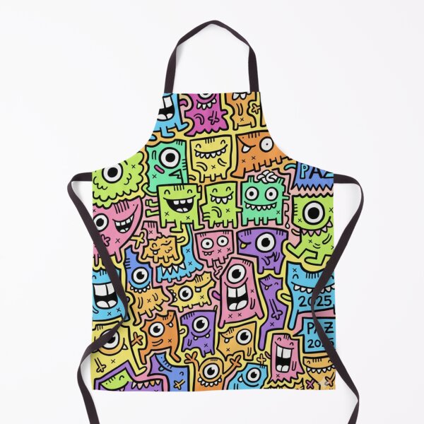 Artikelvorschau, Doodle de Monstruos: Patrón Multicolor Pop Art Amarillo entworfen und verkauft von bsbd-action.