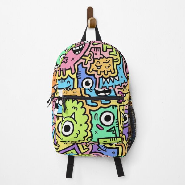 Item preview, Doodle de Monstruos: Patrón Multicolor Pop Art Amarillo designed and sold by bsbd-action.